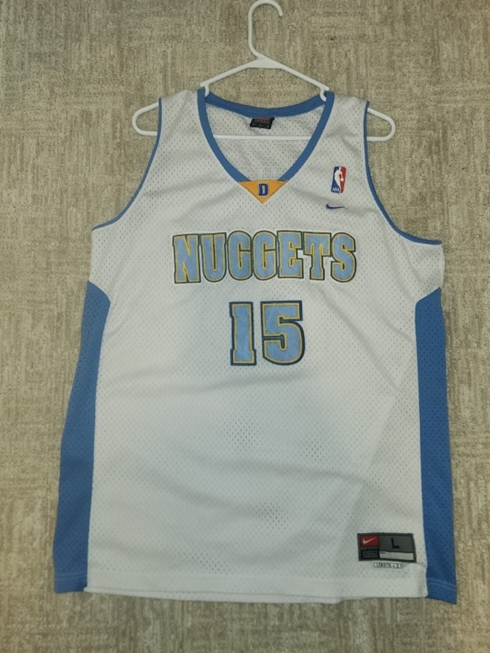 Carmelo Anthony NBA Denver Nuggets Vintage White Nike Men's Size Large Good Cond